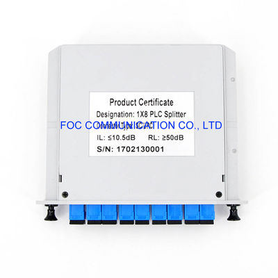 1650nm FTTX CATV CWDM Fiber PLC Splitter SC UPC 1×8 Low PDL