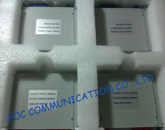 Cassette Box Type LC / UPC Fiber PLC Splitter , 1×8 Passive Optical ...