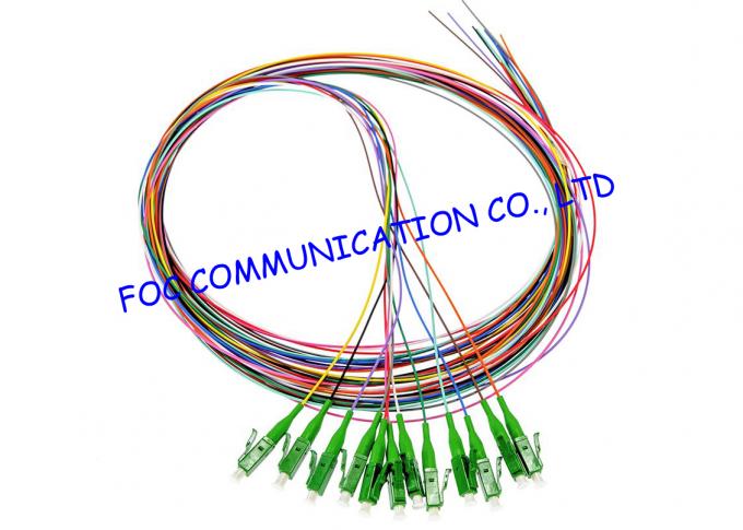 Flame Resistant Fiber Optic Pigtail LC / APC SM G.655 LSZH Jacket For ...