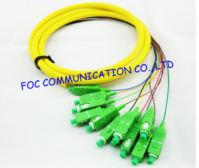 SC / APC Corning optical fiber pigtail SM Hytrel Low Insertion Loss For ODF