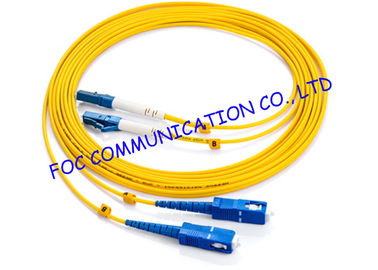 Duplex SM G.655 optical fiber patch cord FC / UPC - LC / UPC For Telecoms