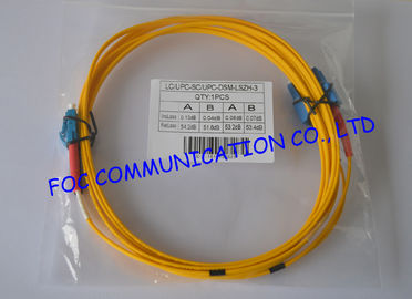 SC To LC G.652D SM Duplex Fiber Optic Patch Cables Indoor Type With LSZH Jacket