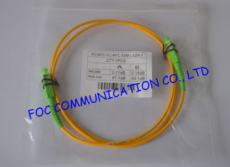 LSZH Jacket SC / APC Fiber Optic Patch Cord , Simplex Fiber Optic Cable Single Mode