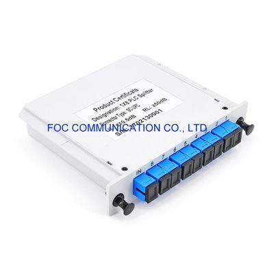 1650nm FTTX CATV CWDM Fiber PLC Splitter SC UPC 1×8 Low PDL