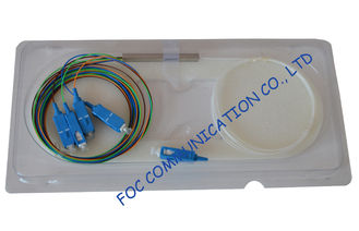 Wide Wavelength Optical Fiber PLC Splitter Mini Tube 1 × 4 with SC Connectors