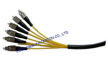 Low insertion Loss Breakout Fiber Patch Cable 6 Core With FC Connectors