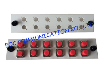 Fiber Optic Adapter Plate FC / UPC 12 Port White Color Suitable For Patch Panel