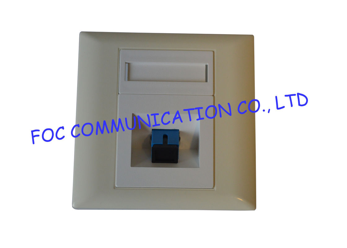 White / Ivory ABS / PC Plastic 1 Port SC Wall Plate Outlet 86 mm X 86 mm