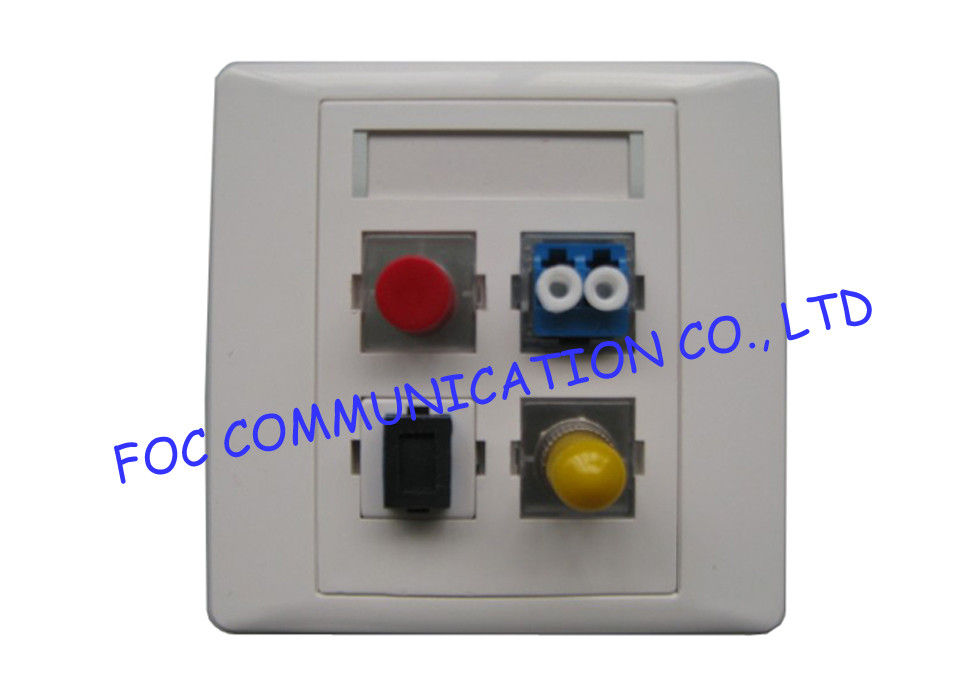 Fiber Optic Termination Box 4 Port Wall Plate Outlet FC SC LC ST Adapters