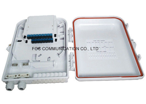 16 Fiber Fiber Optic Termination Box ABS Plastic With PLC Splitter Cassette Type