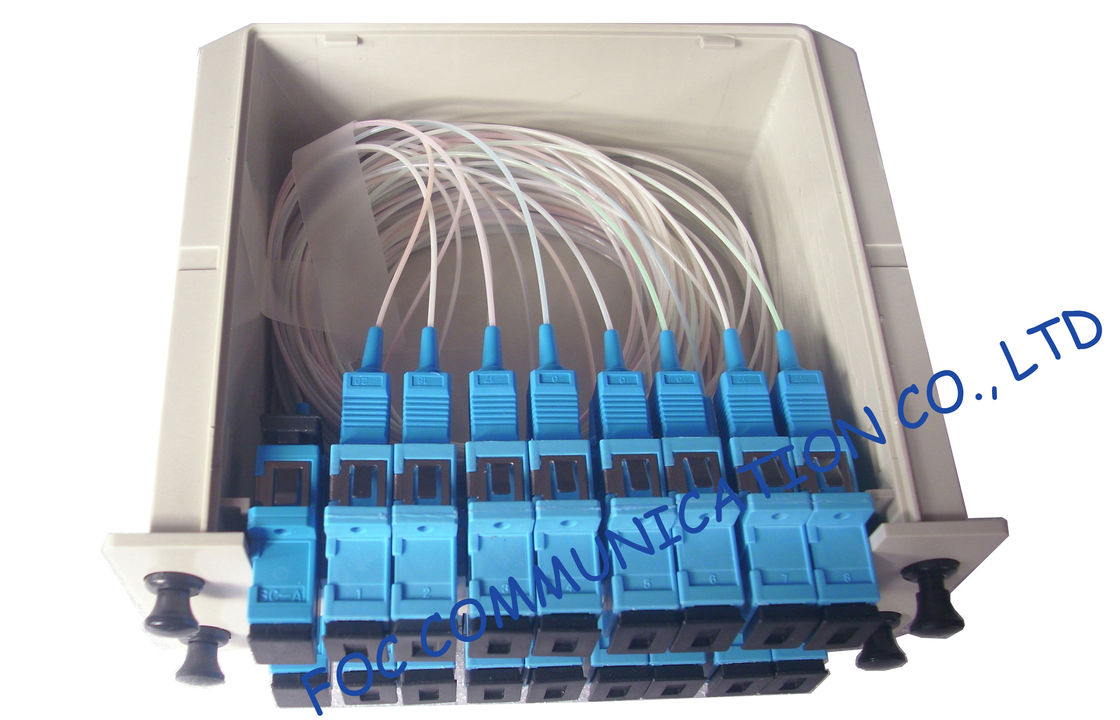 SC / UPC fiber optic splitter telecom Cassette Box Type / Rack Mount optical splitter