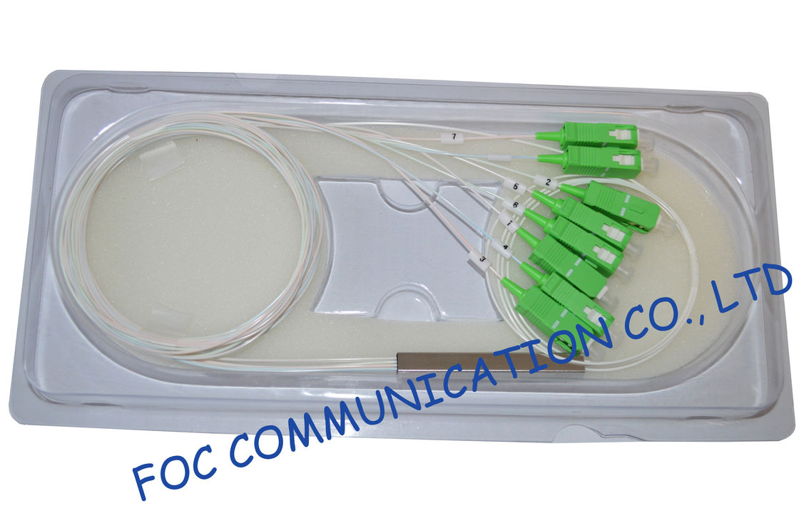 Fiber Optic Plc Splitter With SC / APC Connector Low Loss For Test Equipments