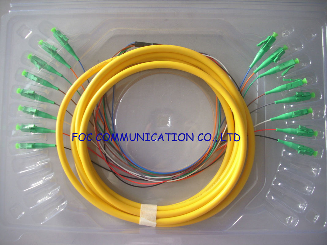 High Stability Bundle Fan Out Optical Fiber Pigtail LC / APC 8 Core SM For LAN