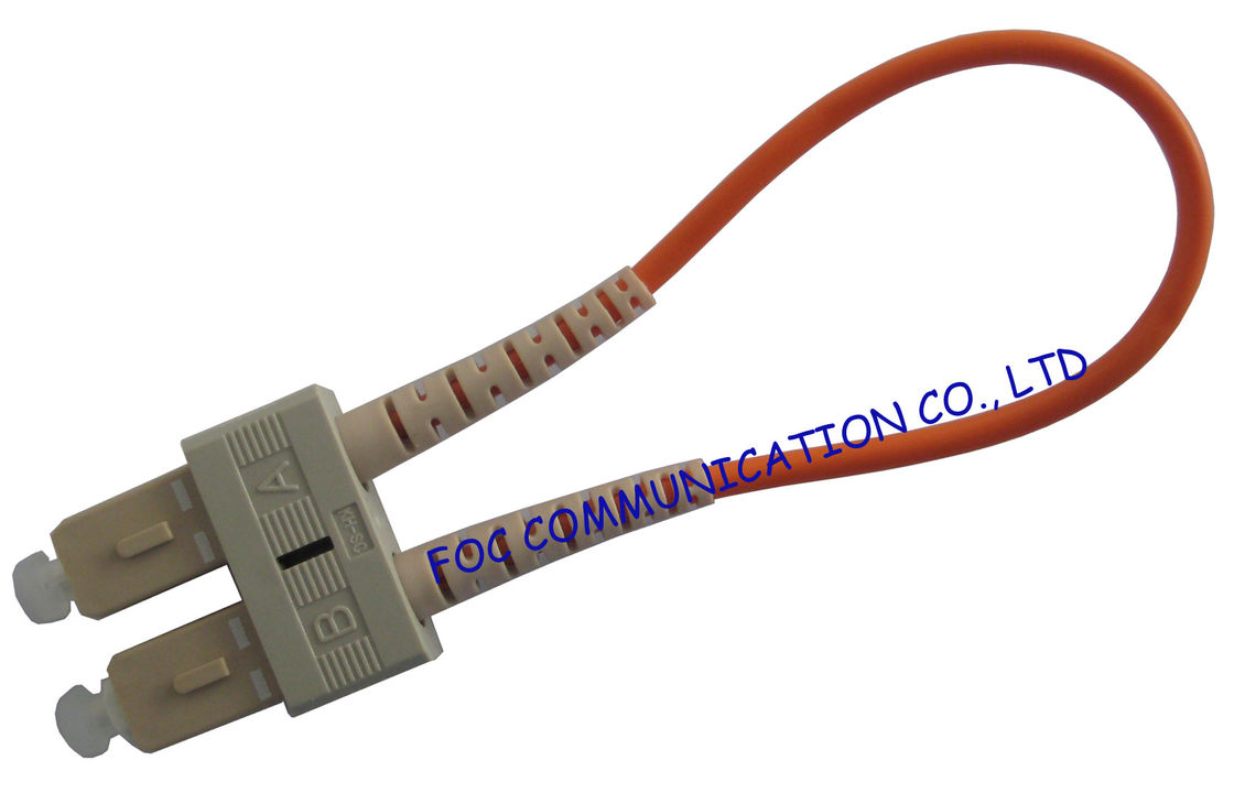 Fiber Optical Patch Cord SC / UPC Loopback Tester Cables Low Insertion Loss OEM
