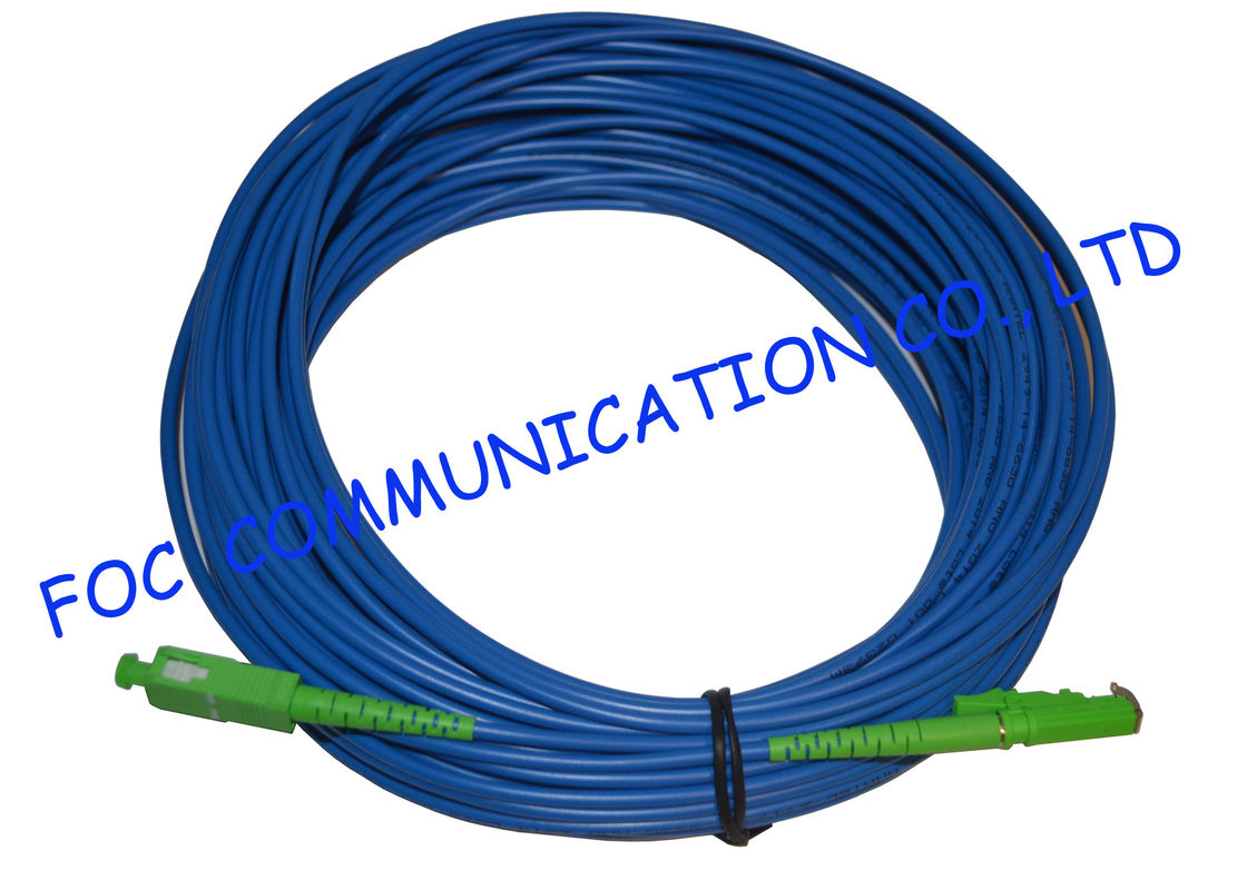 Indoor Armored Fiber Optic Jumpers SM SC/APC E2000/APC Blue Jacket LSZH