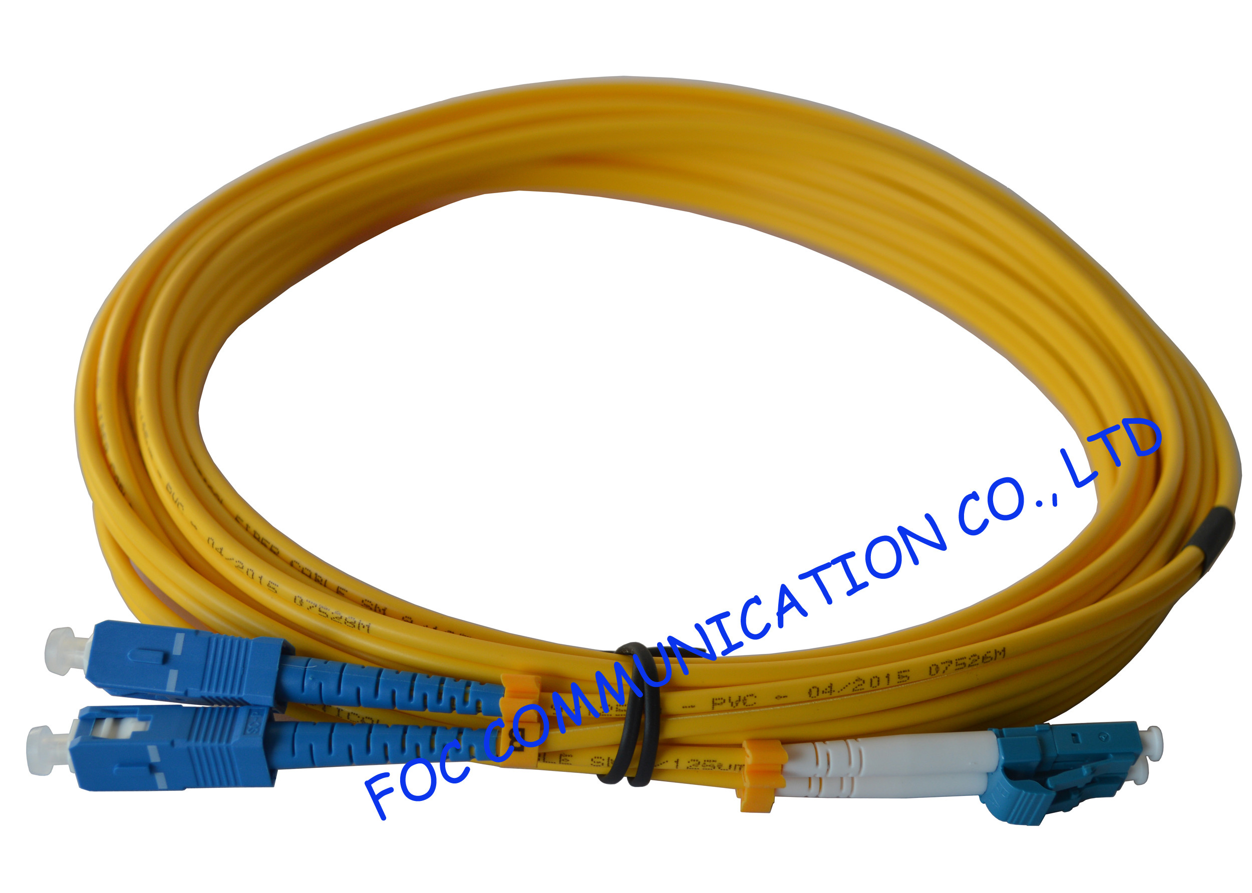 SC To LC SM Optical Fiber Patch Cord 9/125 Single Mode 3.0mm For WAN