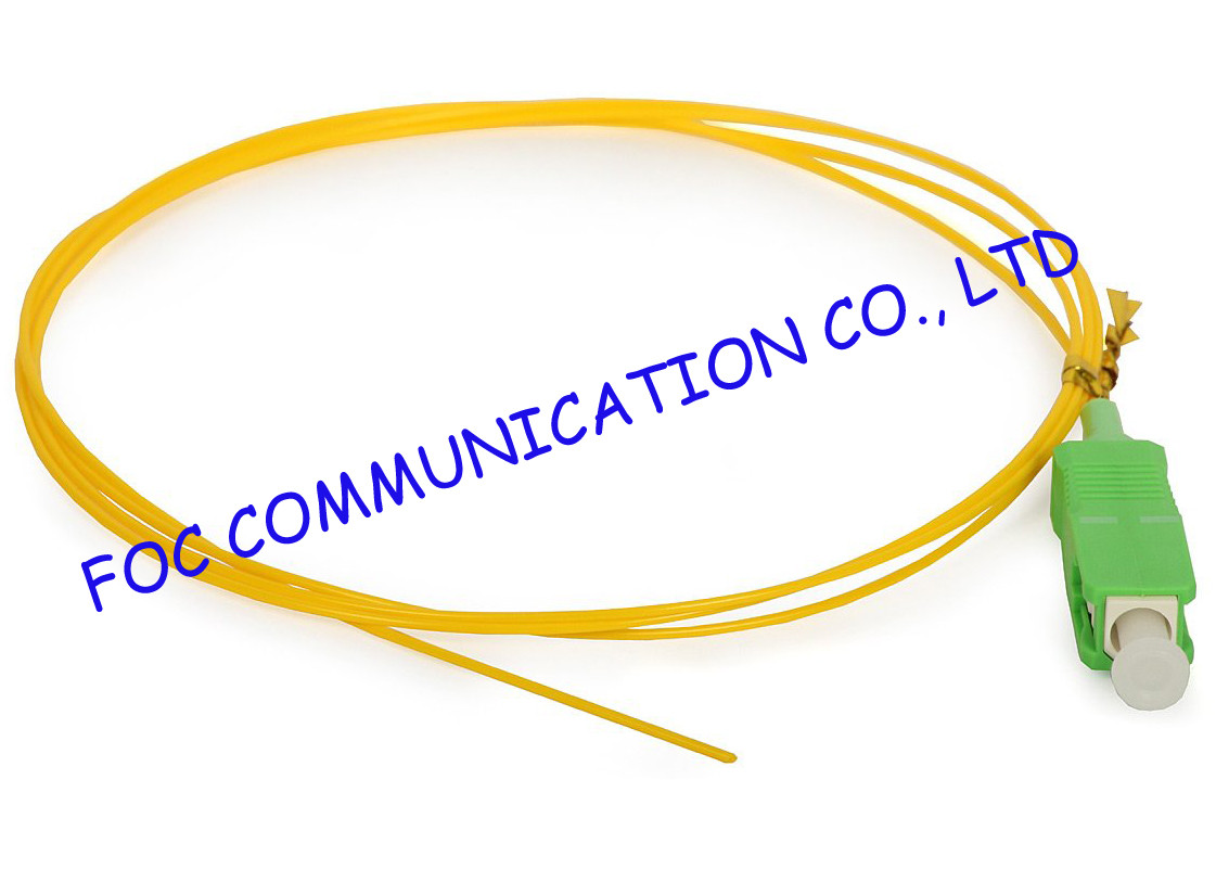 SC / APC Corning optical fiber pigtail SM Hytrel Low Insertion Loss For ODF